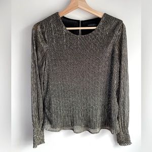 Banana Republic Metallic Smocked Sleeve Top Size Small